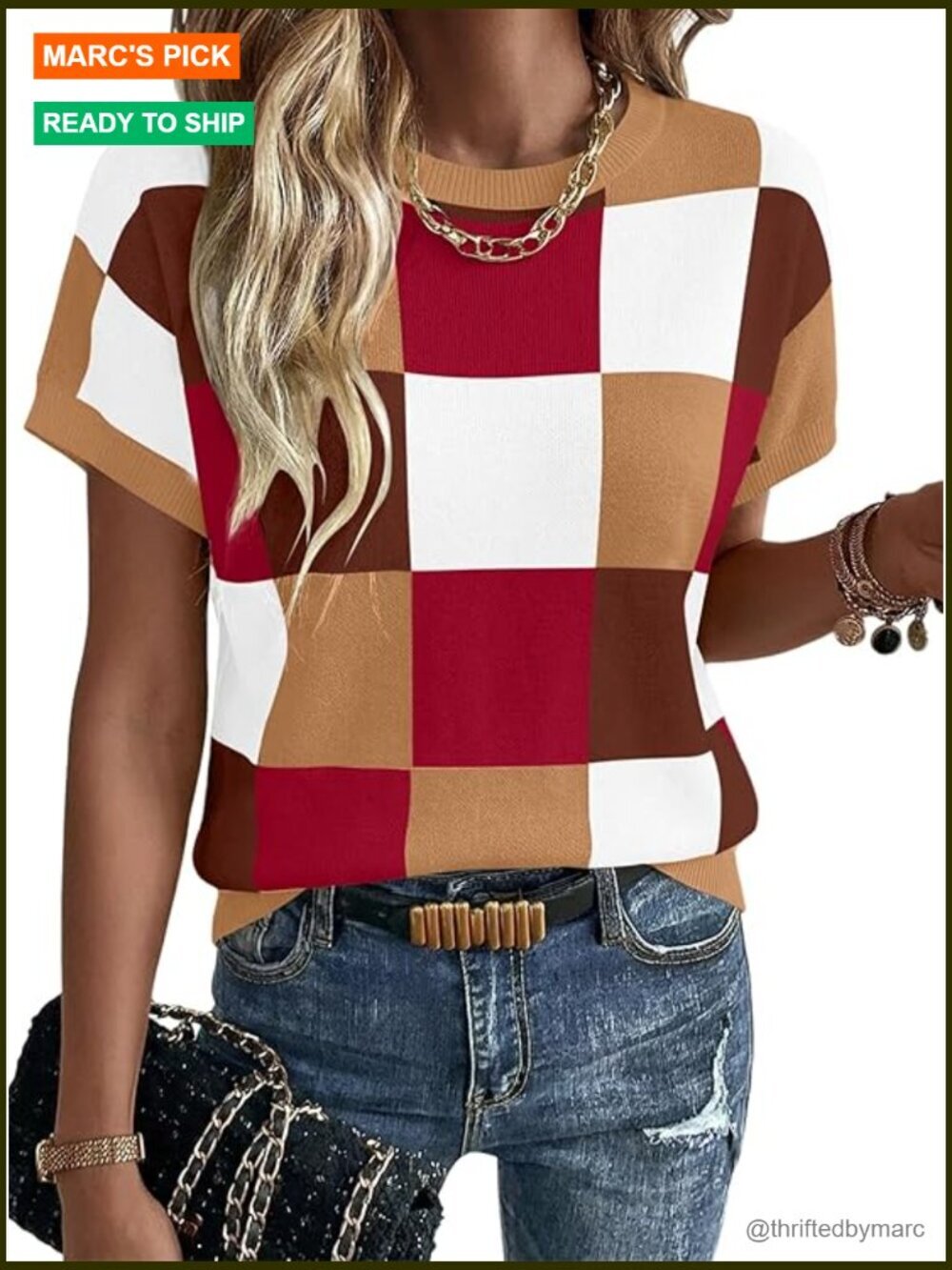Lightweight Crochet Crew Neck Cap Sleeve Sweater Loose Fit Dressy Top